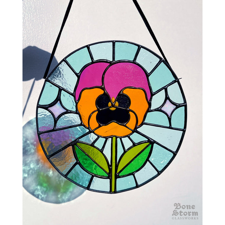 Bonestorm Glassworks: Pansy Suncatcher