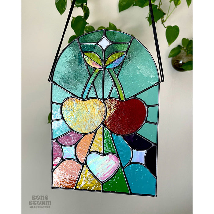 Bonestorm Glassworks: Rainbow Cherries Suncatcher