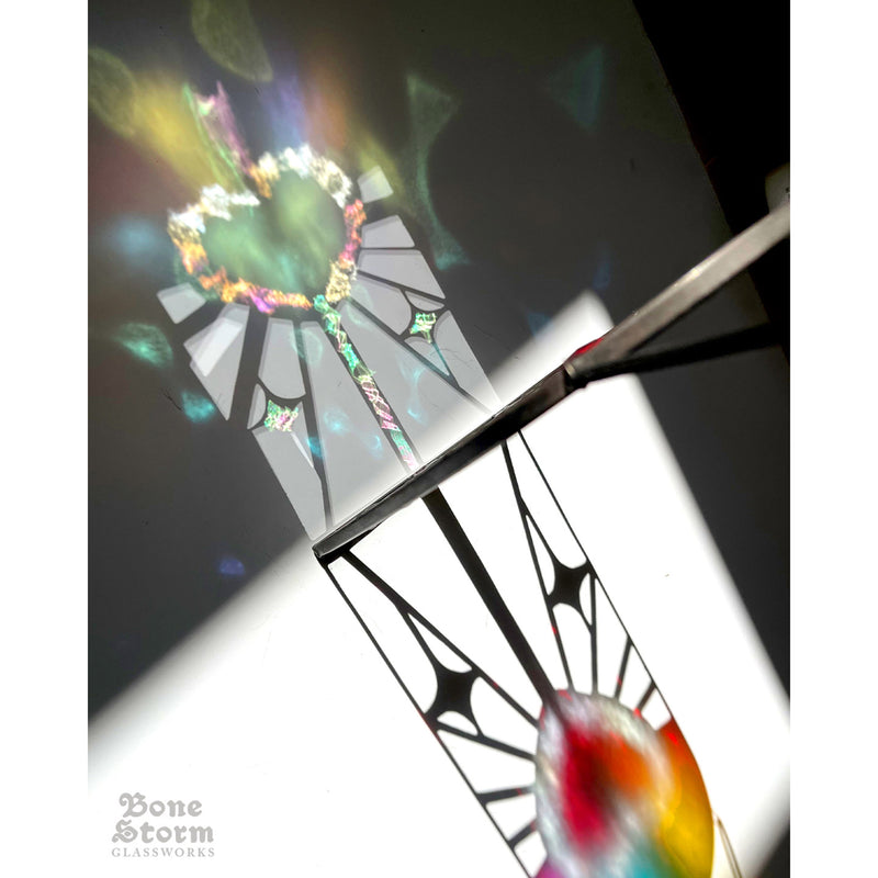 Bonestorm Glassworks: Rainbow Heart Lollipop Suncatcher