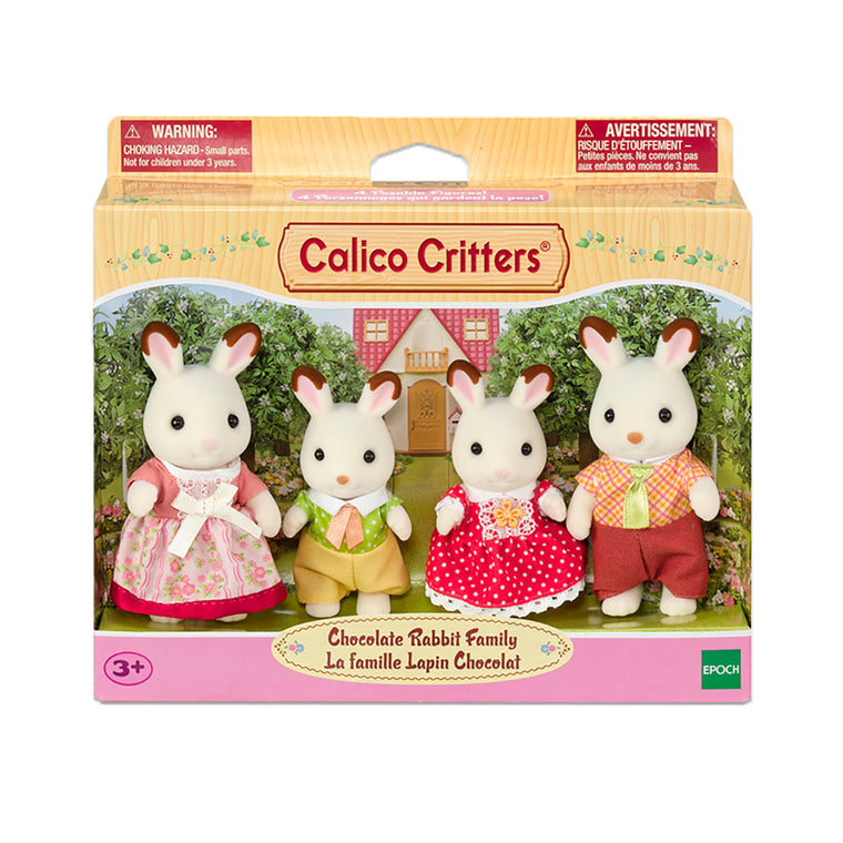 Calico Critters Chocolate Rabbit Family