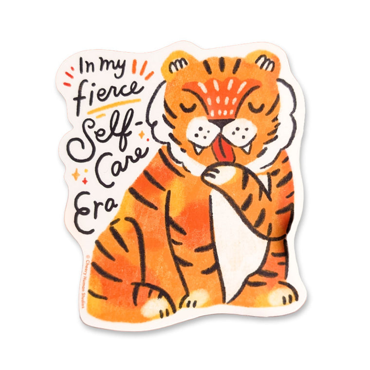 Fierce Self-Care Tiger Vinyl Sticker