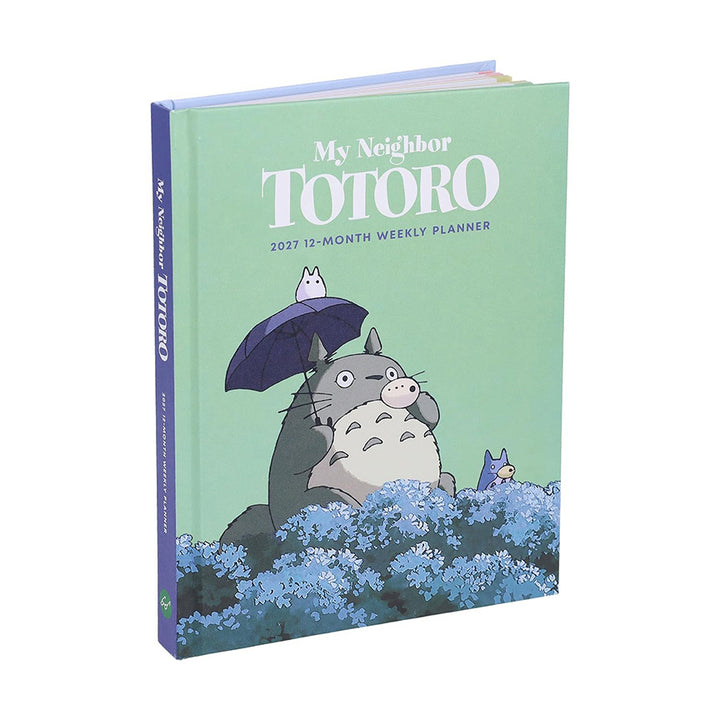 My Neighbor Totoro 2037 12-Month Weekly Planner book, featuring the character Totoro on a light green cover. 