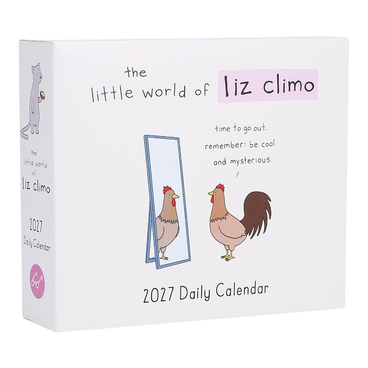 The front and side of a white 2027 daily calendar box titled &