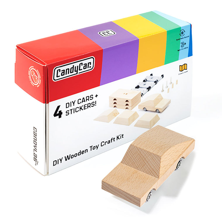 DIY Wooden Car Kit 4-Pack