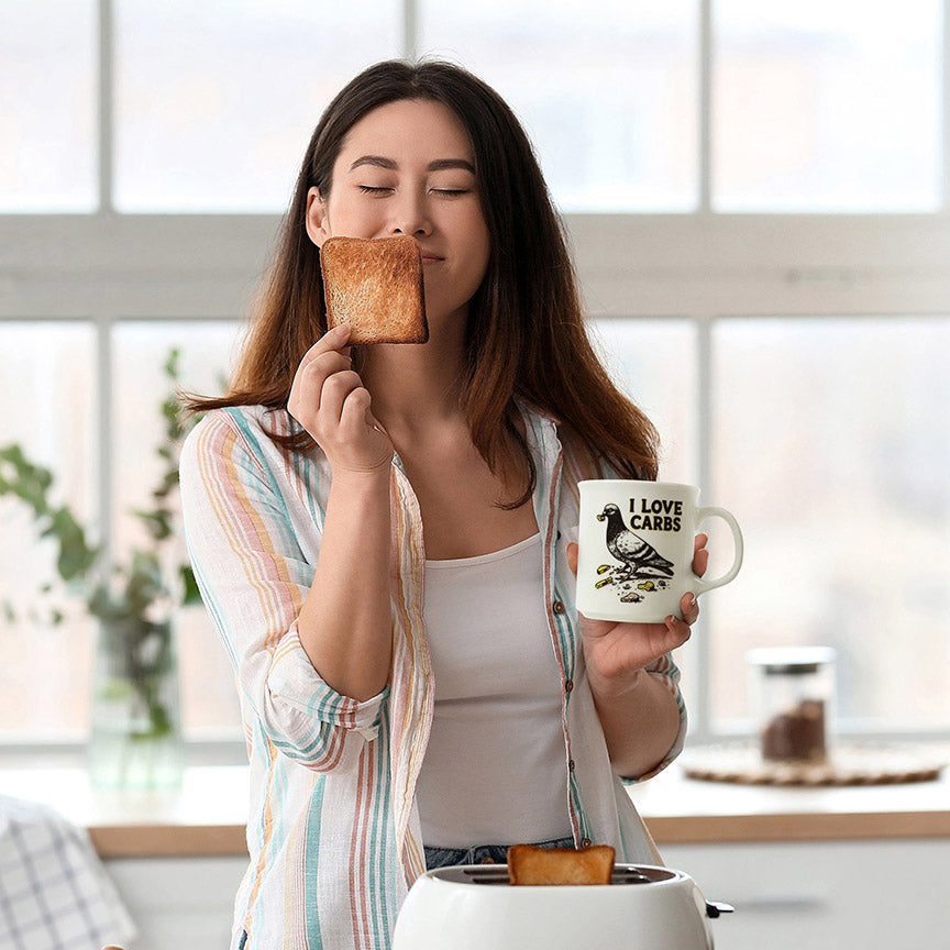 Say Anything Mug - I Love Carbs Pigeon - Leanna Lin&