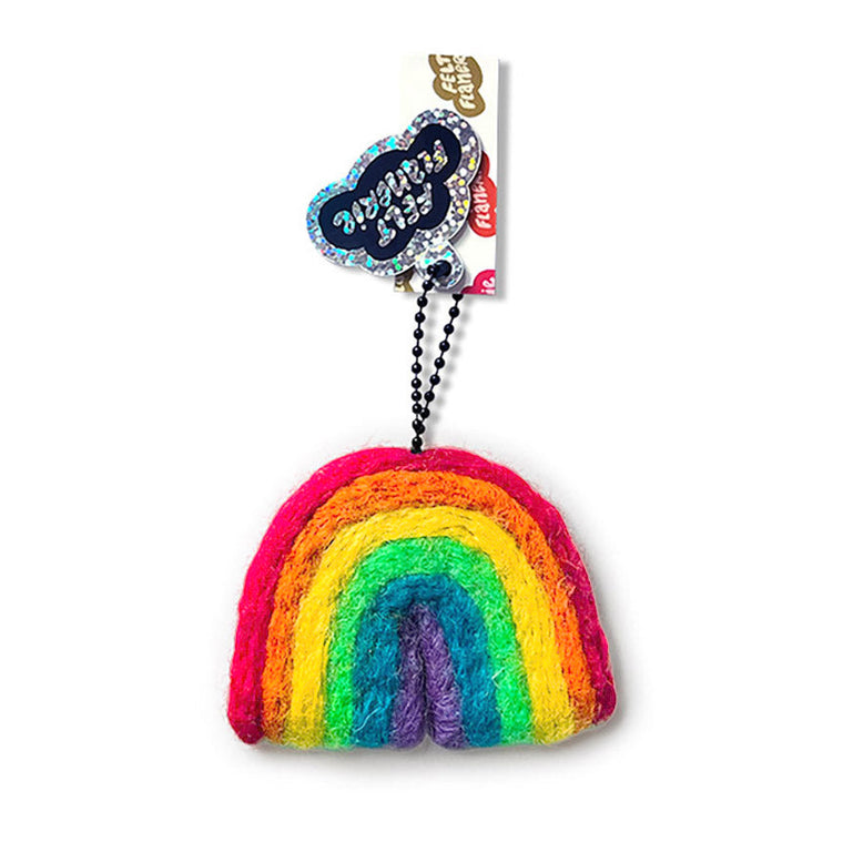 Felted Rainbow Bag Charm