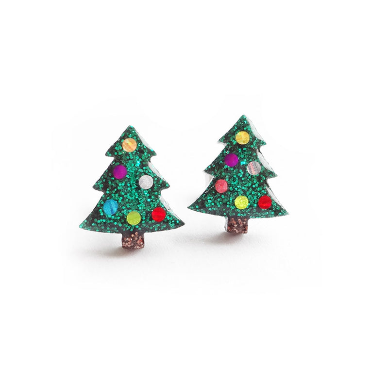 Christmas Tree with Ornaments Earrings