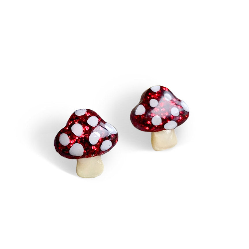 Tiny (Red) Mushroom Earrings