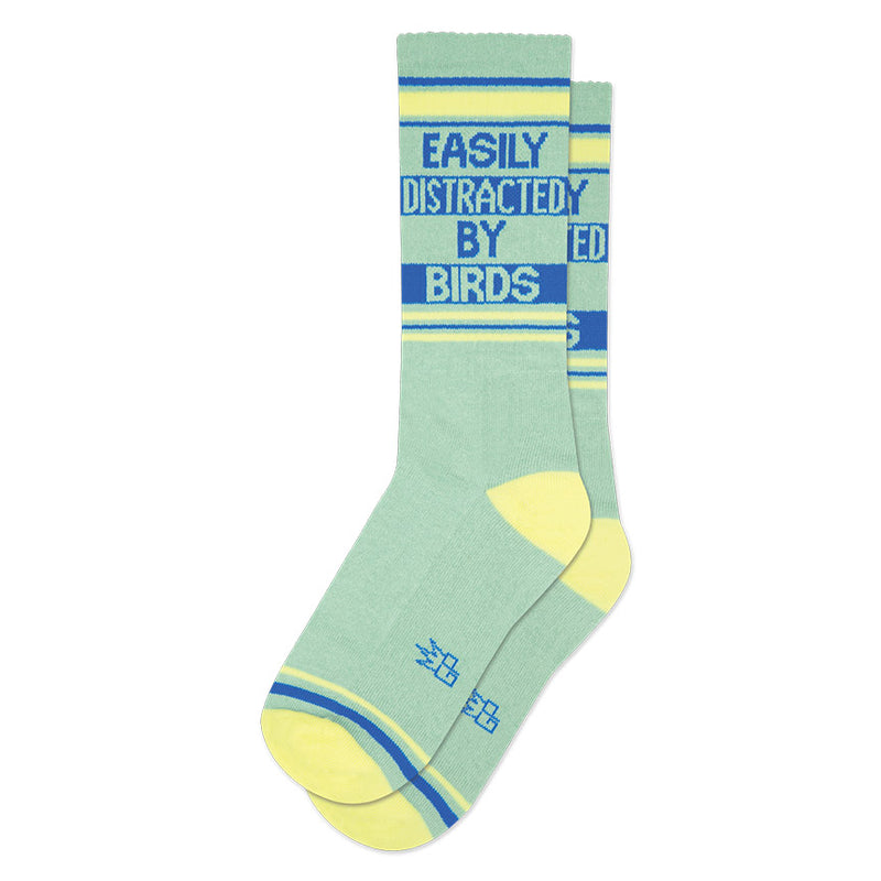 Easily Distracted By Birds Gym Crew Socks