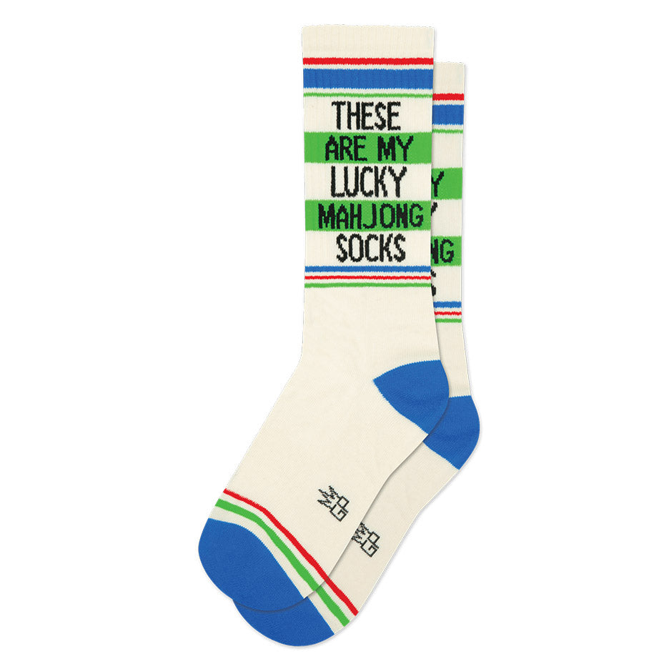 These Are My Lucky Mahjong Gym Crew Socks