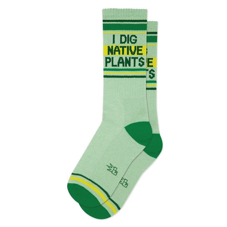 I Dig Native Plants Gym Crew Socks