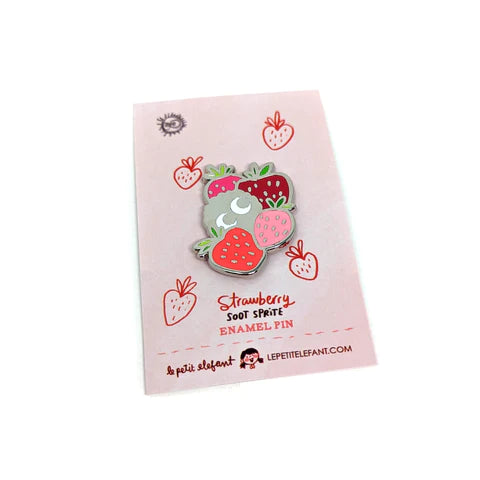 Strawberry Soot Sprite Enamel Pin