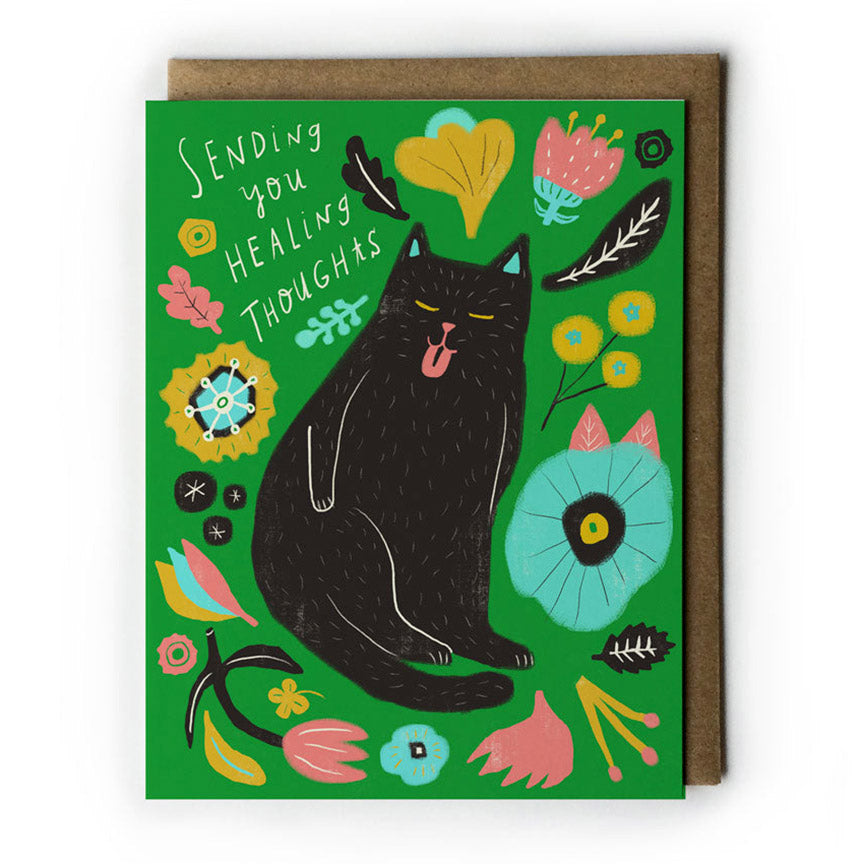 Kitty Sending You Healing Thoughts Card - Leanna Lin&