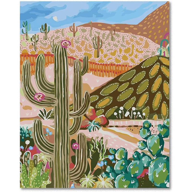 Paint by Numbers DIY Canvas Kit: Cactus Valley