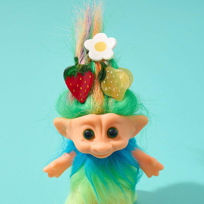 Micro Fruit and Flowers Hair Claw - Set of 6