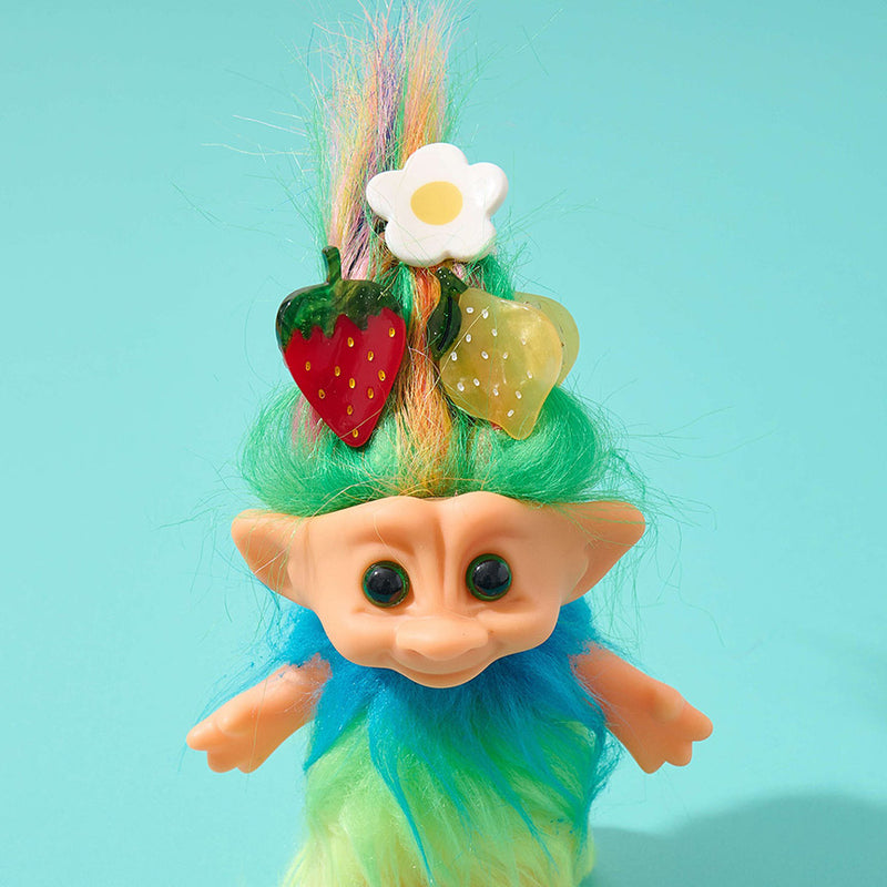 Micro Fruit and Flowers Hair Claw - Set of 6