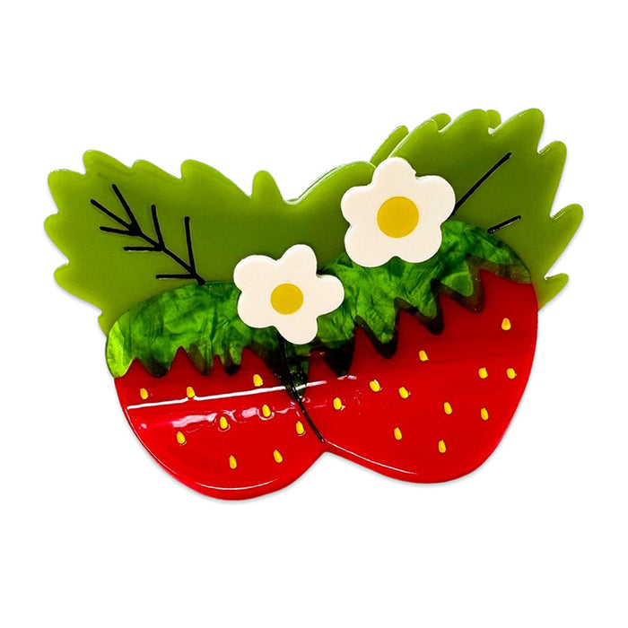 Strawberries and Flowers Hair Claw