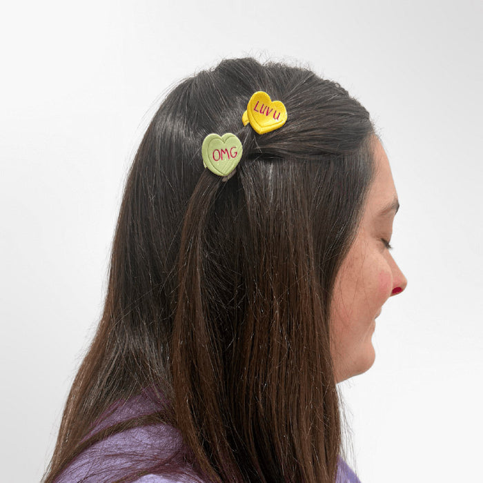 Micro Candy Hearts Hair Claws - Set of 6