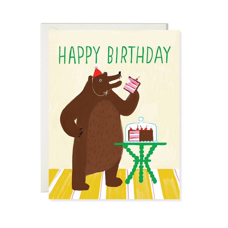 Bear Eats Cake Birthday Card