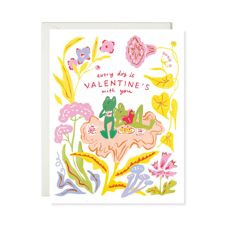 Frog Picnic Valentine Card