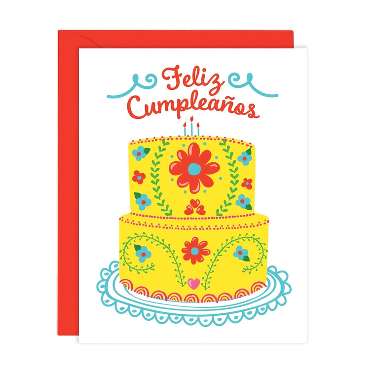 Feliz Cumpleaños Mexican Embroidery Cake Card