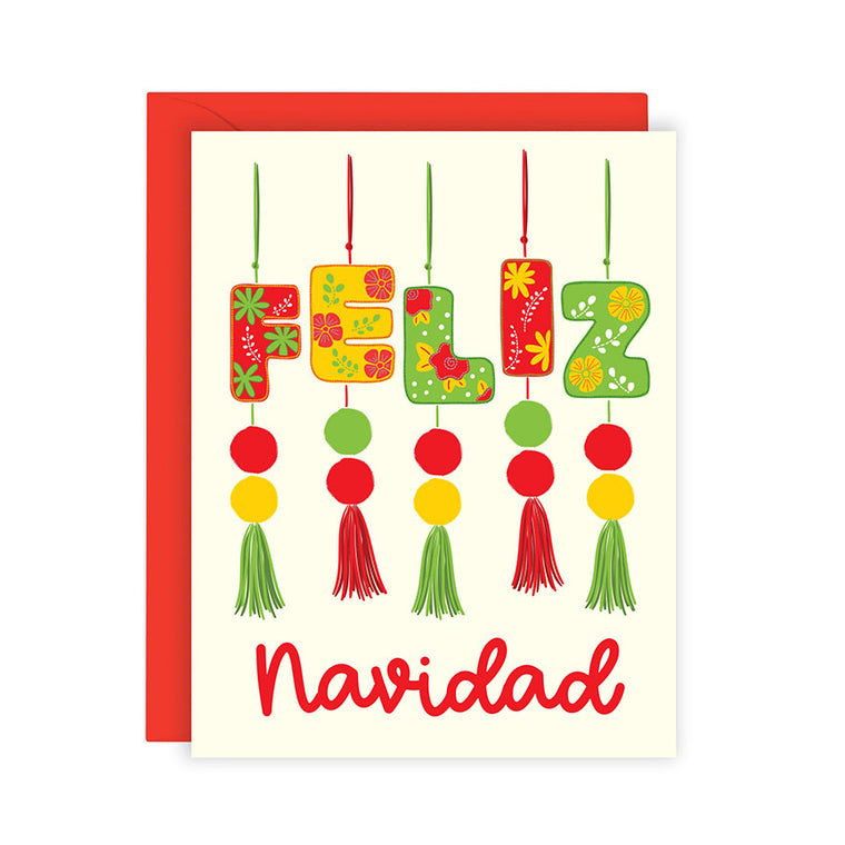 Feliz Navidad Mexican Ornaments Card