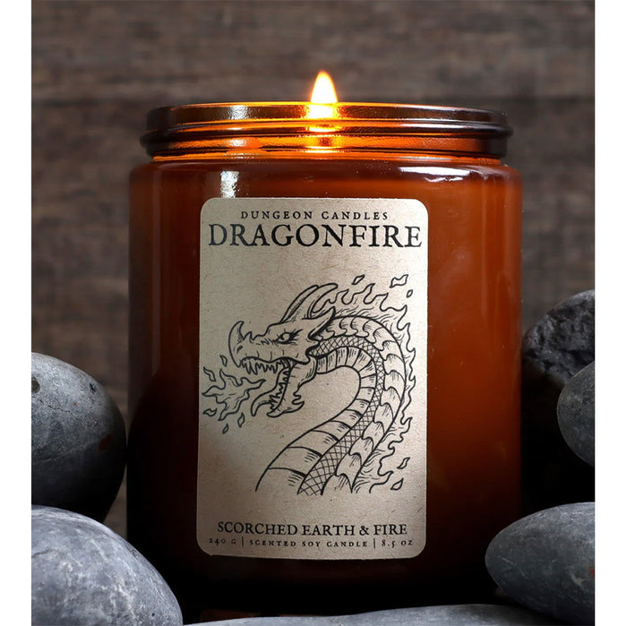 8.5 oz. Dragonfire Fantasy Glass Candle