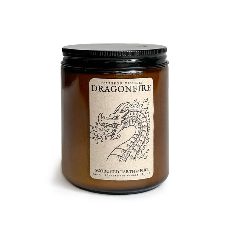 8.5 oz. Dragonfire Fantasy Glass Candle