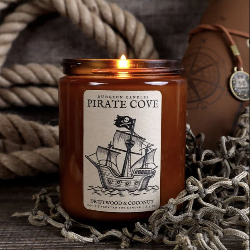 8.5 oz. Pirate Cove Fantasy Glass Candle