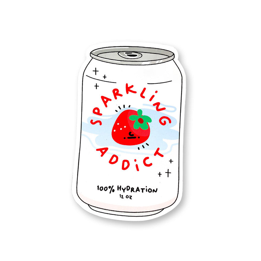 Strawberry Sparkling Addict Vinyl Sticker