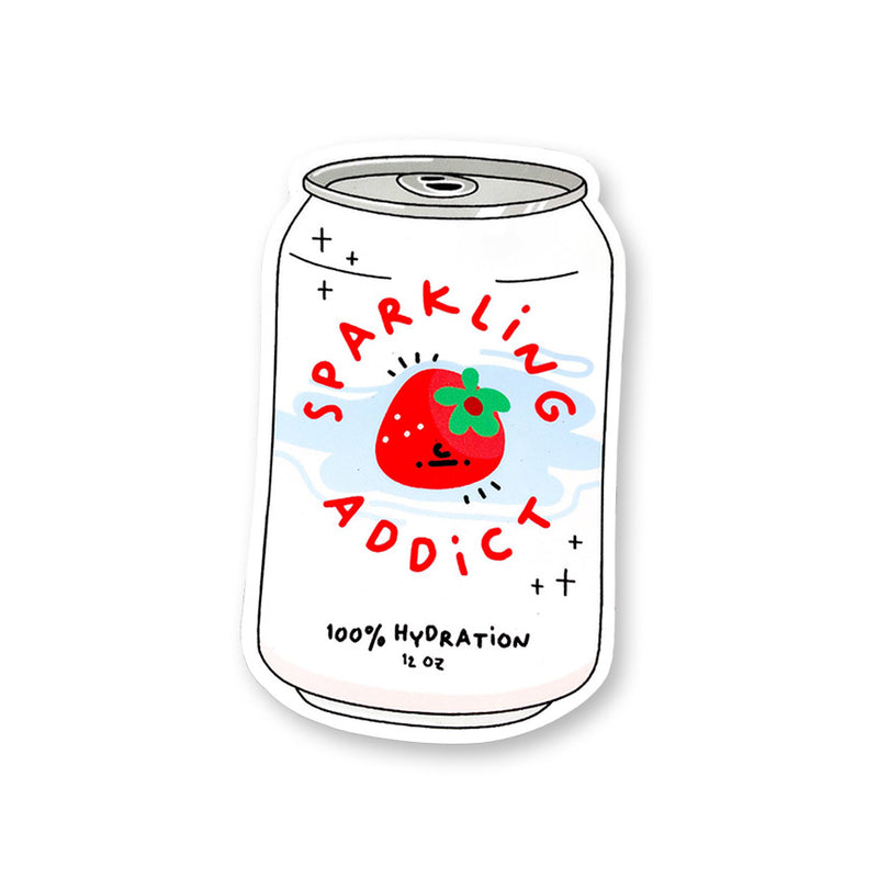 Strawberry Sparkling Addict Vinyl Sticker