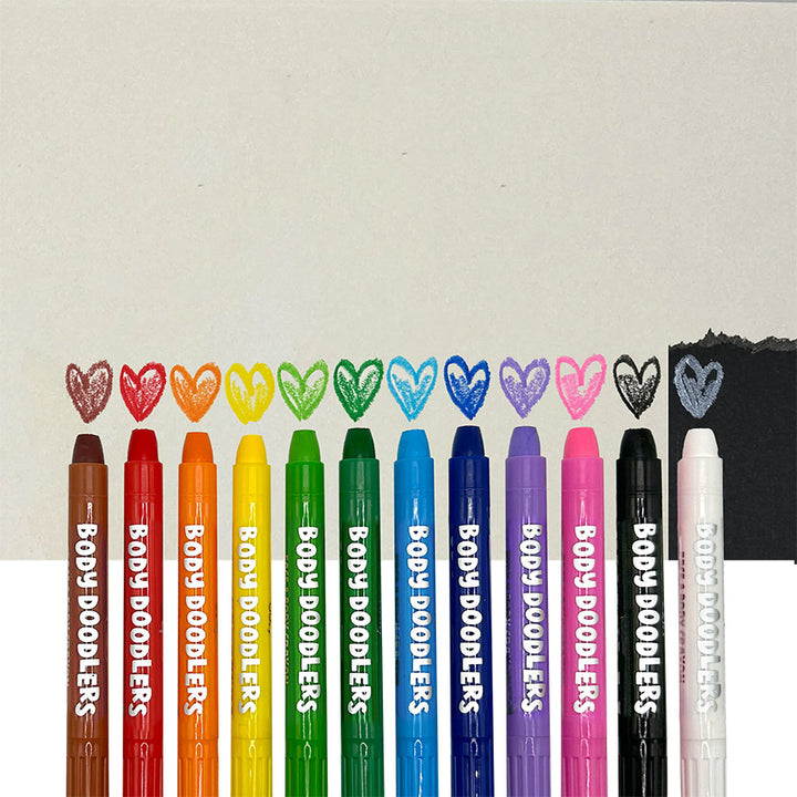 Body Doodlers Non-Toxic Face &amp; Body Crayons (Set of 12)