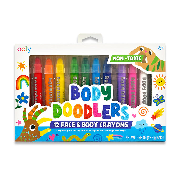 Body Doodlers Non-Toxic Face & Body Crayons (Set of 12)