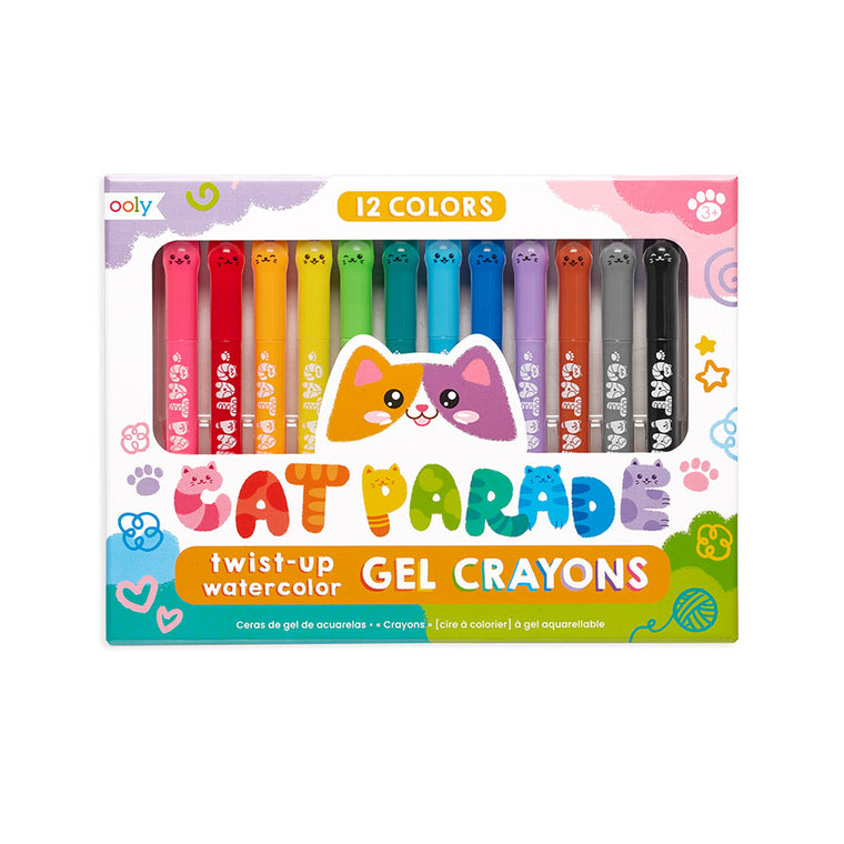 Cat Parade Twist-Up Watercolor Gel Crayons (Set of 12)