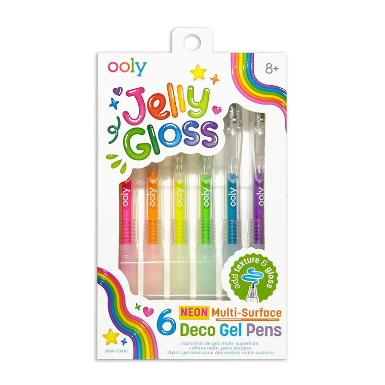 Jelly Gloss: Neon Multi-Surface Deco Gel Pens (Set of 6)