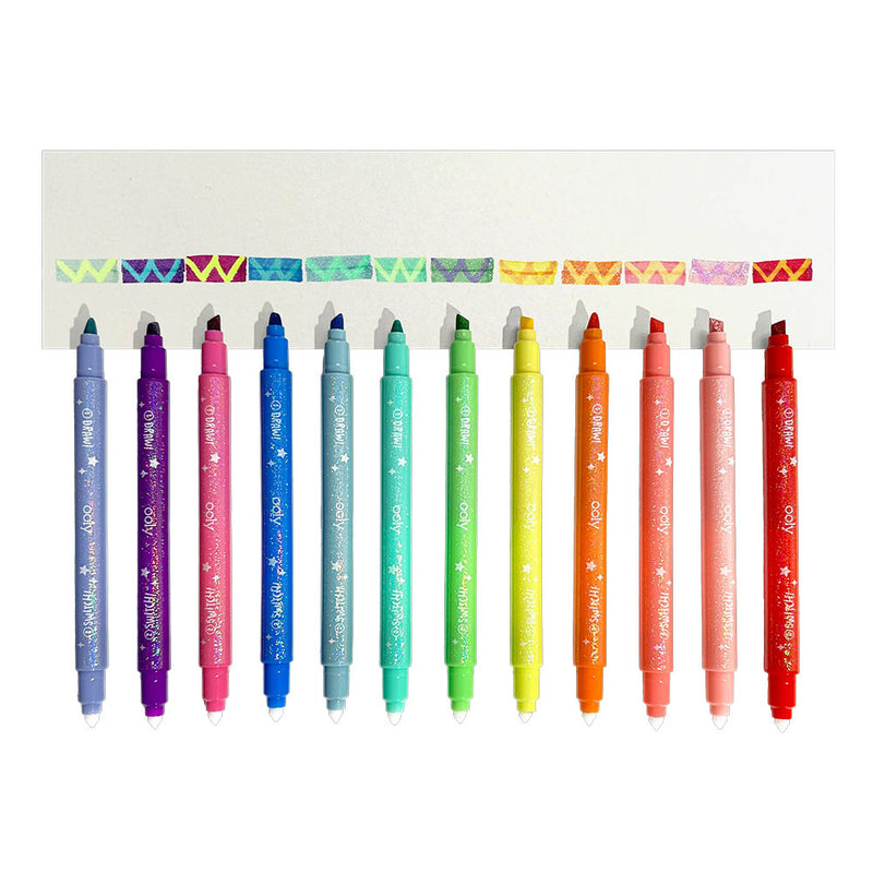 Switch-eroo! Sparkle Glittery Color-Changing Markers (Set of 12)