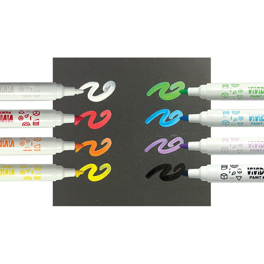 VividPop! Water Based Paint Markers - Brights (Set of 8)