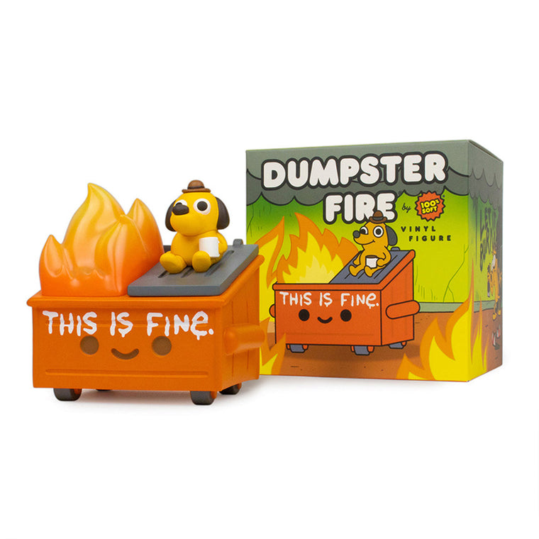 This is Fine Dumpster Fire Vinyl Figure