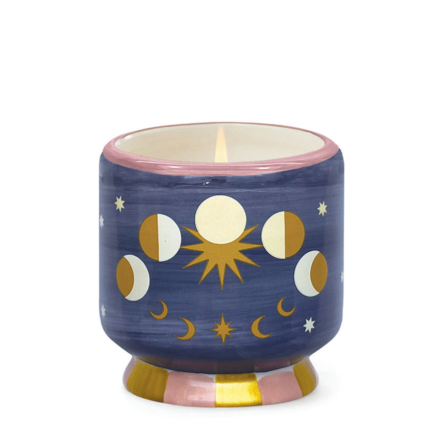 A Dopo 8 oz. Handpainted (Moon Phases) Ceramic Candle: Jasmine + Rose