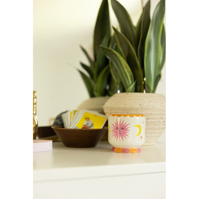 A Dopo 8 oz. Handpainted (Sun) Ceramic Candle: Orange Blossom