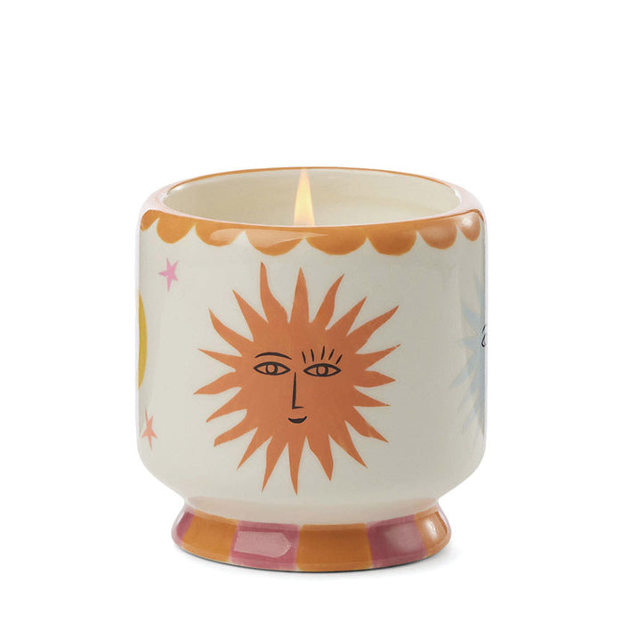 A Dopo 8 oz. Handpainted (Sun) Ceramic Candle: Orange Blossom