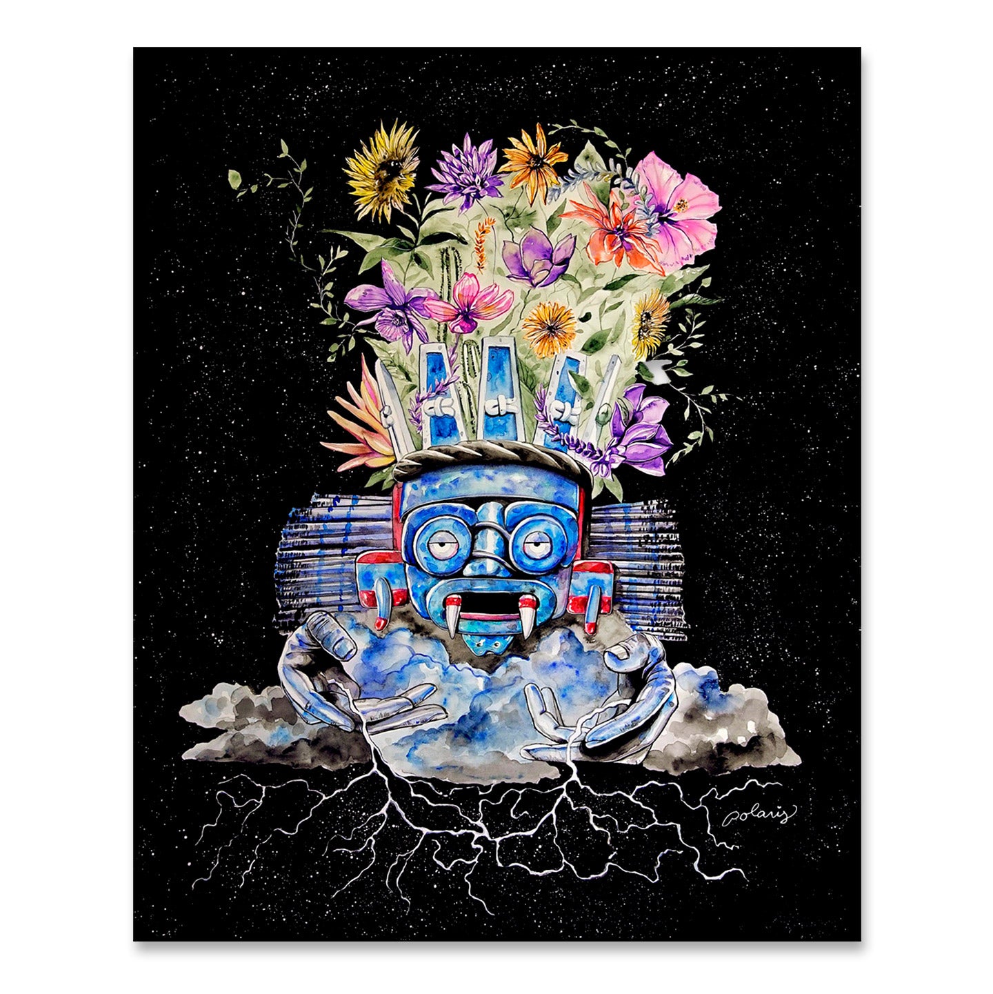 Polaris Castillo: Tlaloc, Scientist of Climate Print