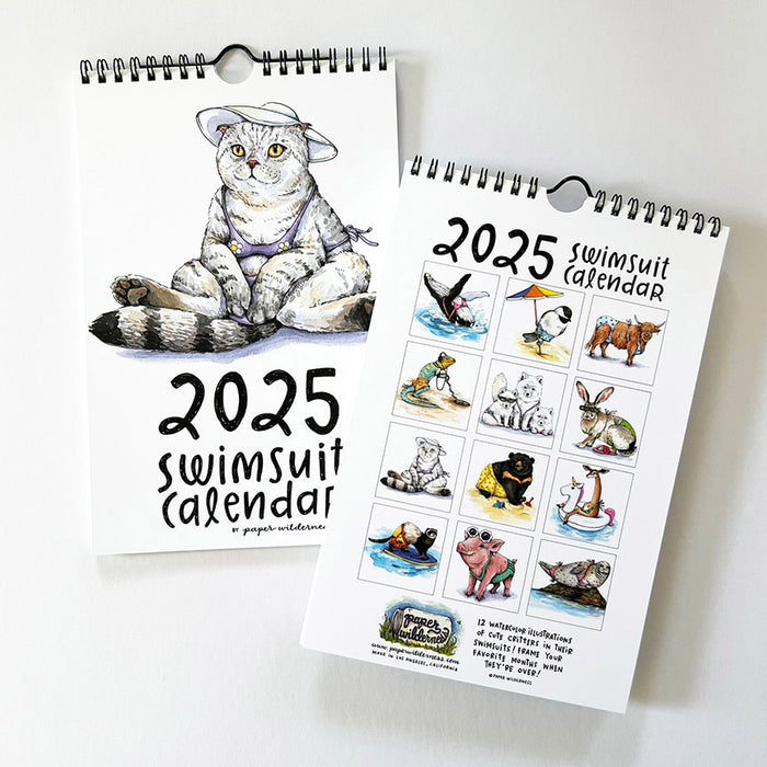 2025 Animals in Swimsuits Wall Calendar