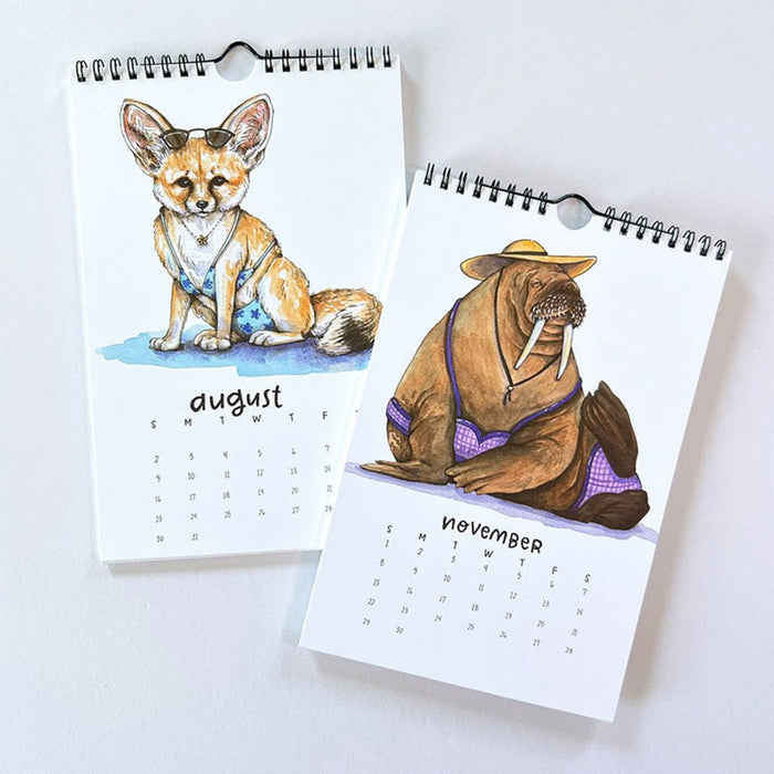Animals in Swimsuits 2026 Wall Calendar