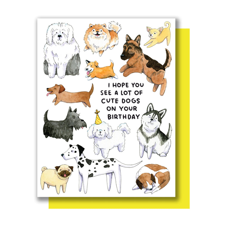 Hope You See A Lot of Cute Dogs Birthday Card