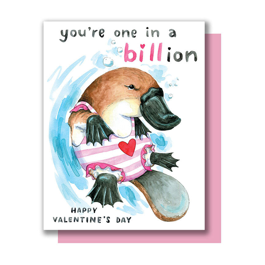 You’re One in a Billion Platypus Card - Leanna Lin's Wonderland
