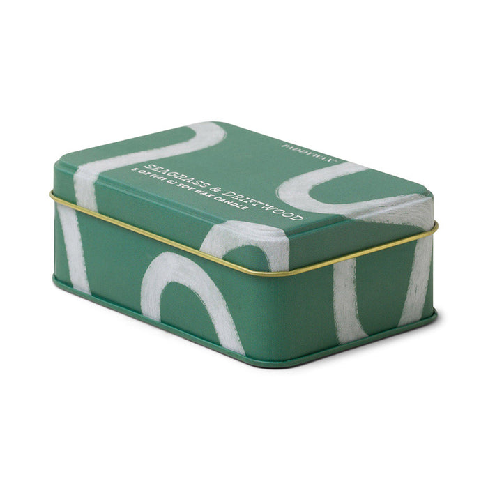 Everyday Tin 5 oz. Green Squiggle: Seagrass & Driftwood