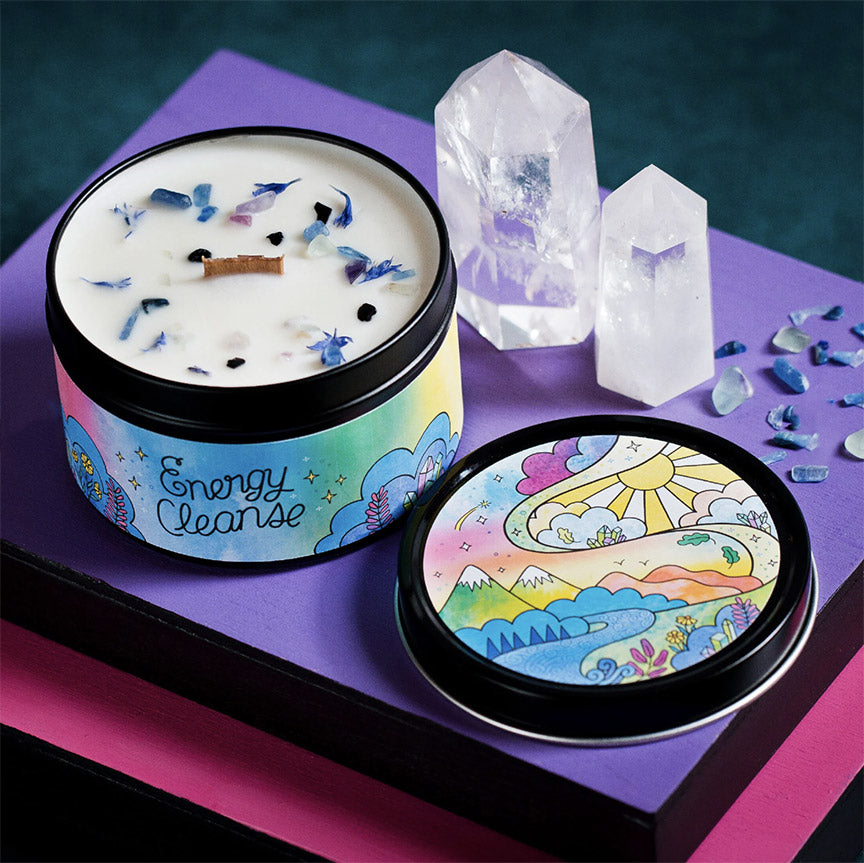 Energy Cleanse 7 oz. Aromatherapy Candle: Citrus &amp; Herb - Leanna Lin&
