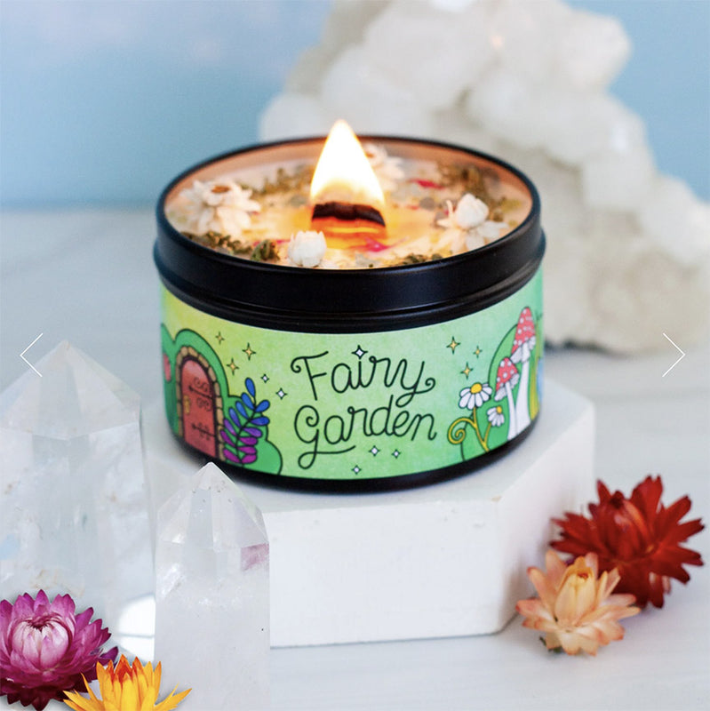Fairy Garden 7 oz. Aromatherapy Candle: Lemongrass + Ylang Ylang - Leanna Lin's Wonderland