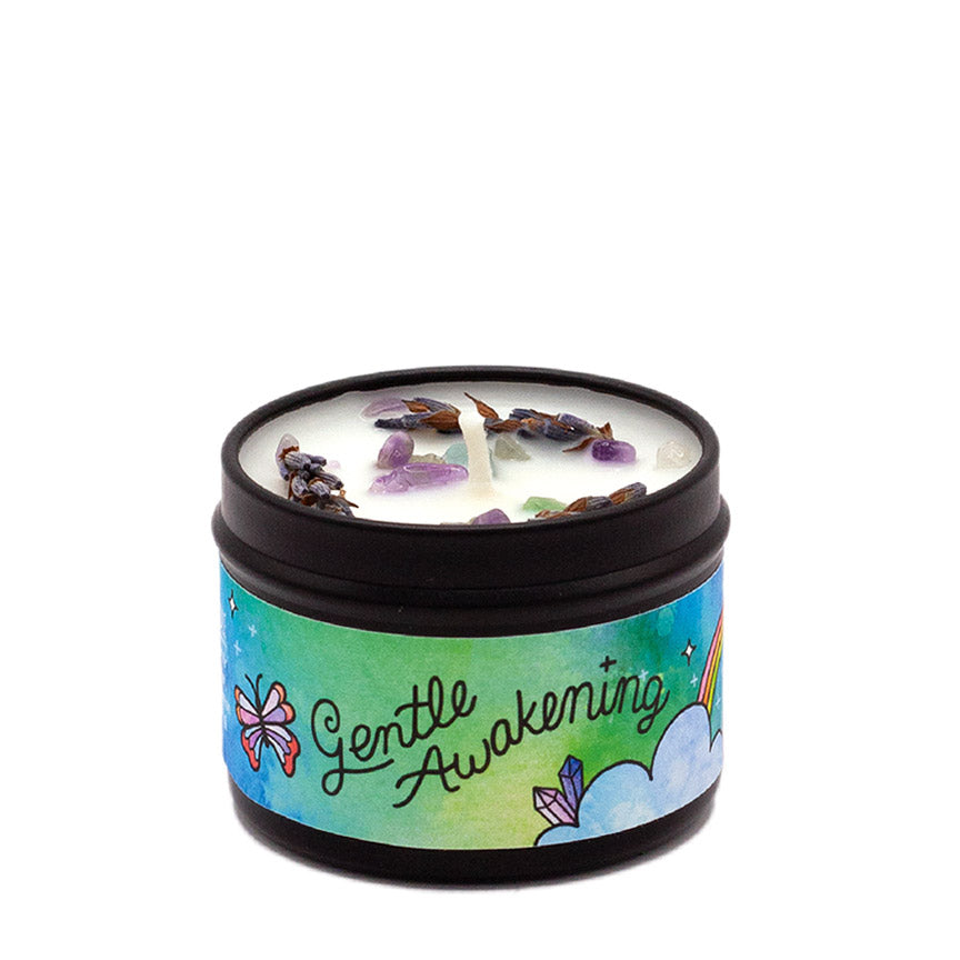 Gentle Awakening 2 oz. Aromatherapy Candle: Lavender &amp; Woodsy - Leanna Lin&